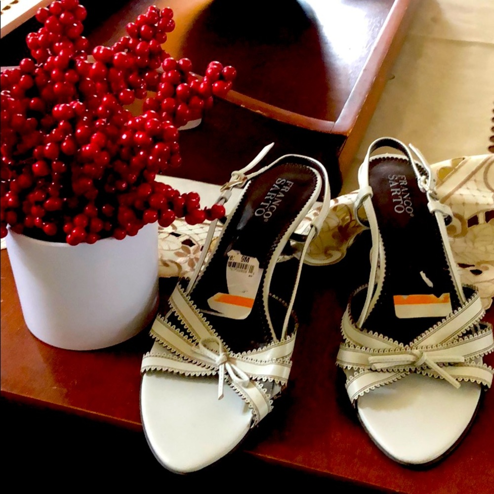 Franco sarto off white kitten heels size 9